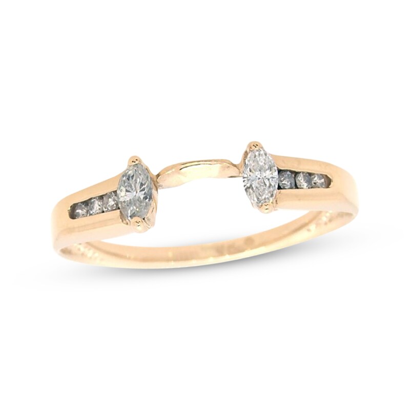 Main Image 1 of Previously Owned Diamond Enhancer Ring 1/5 ct tw Round/Marquise-cut 14K Yellow Gold