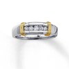 Thumbnail Image 1 of Previously Owned Men's Wedding Band 1/4 ct tw Round-cut Diamonds 14K Two-Tone Gold