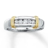 Thumbnail Image 0 of Previously Owned Men's Wedding Band 1/2 ct tw Round-cut Diamonds 14K Two-Tone Gold