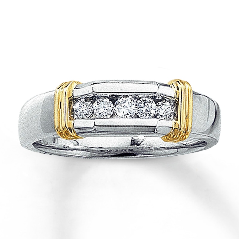 Previously Owned Men's Wedding Band 1/2 ct tw Round-cut Diamonds 14K ...