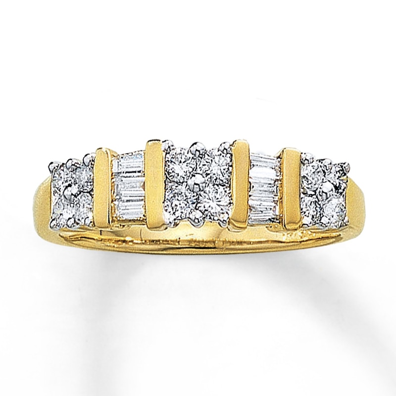 Previously Owned Anniversary Band 1/4 ct tw Baguette & Round-cut Diamonds 14K Yellow Gold