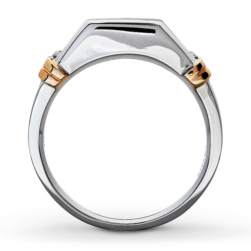 Main Image 2 of Previously Owned Men's Wedding Band 1 ct tw Round-cut Diamonds 14K Two-Tone Gold