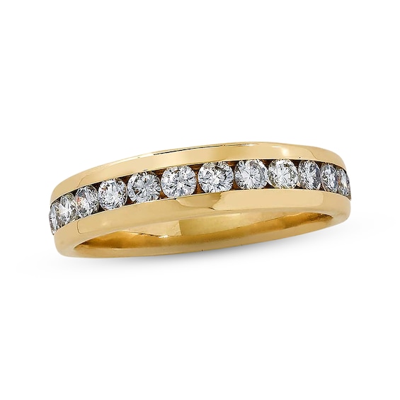 Previously Owned Men's Diamond Wedding Band 1 ct tw Round-cut 14K Yellow Gold