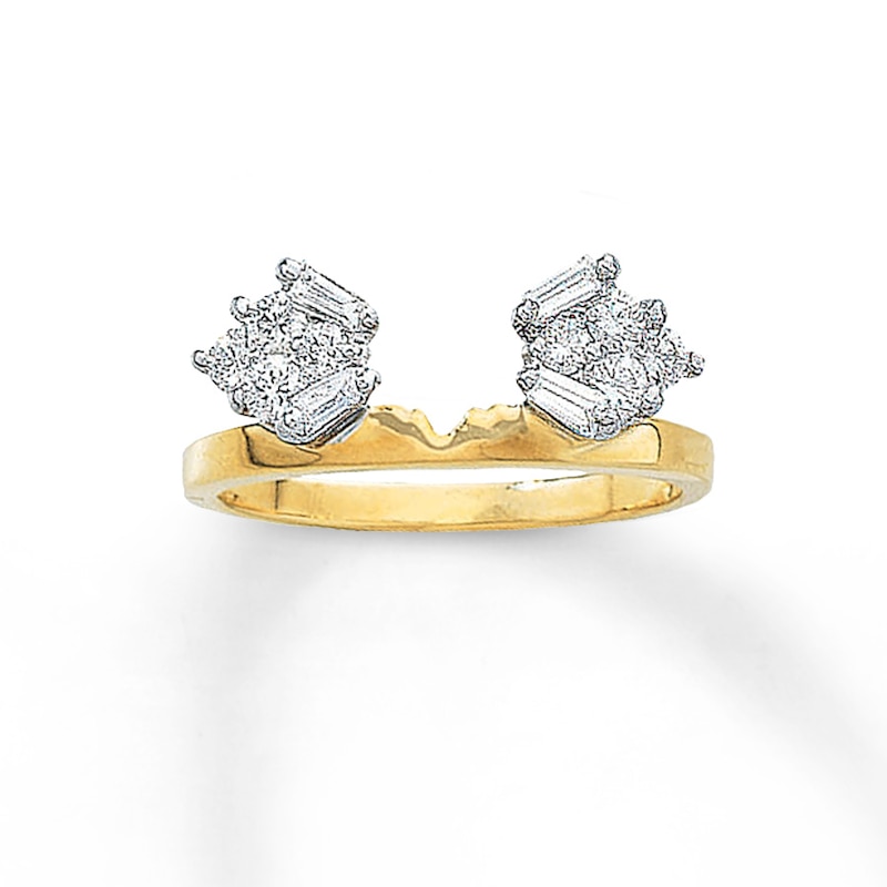 Main Image 1 of Previously Owned Enhancer Ring 1/4 ct tw Baguette & Round-cut Diamonds 14K Yellow Gold