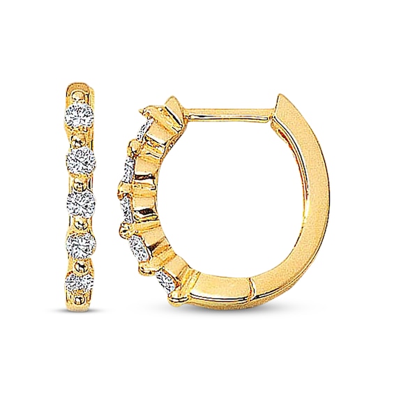 Previously Owned Hoop Earrings 1/4 ct tw Diamonds 14K Yellow Gold