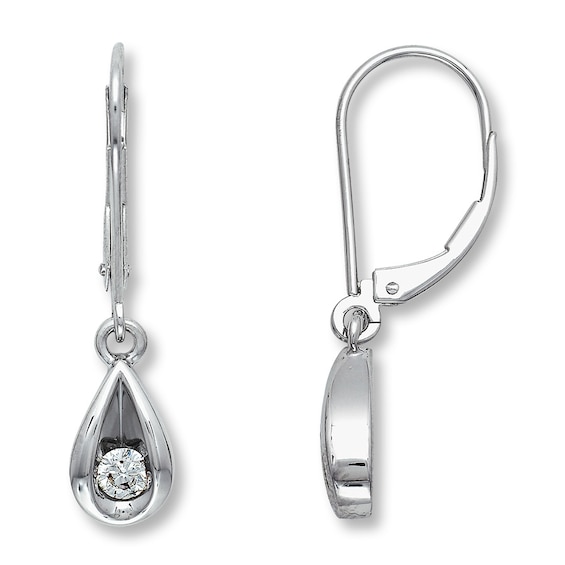 Previously Owned Diamond Teardrop Earrings 1/4 ct tw Round-cut 14K White Gold
