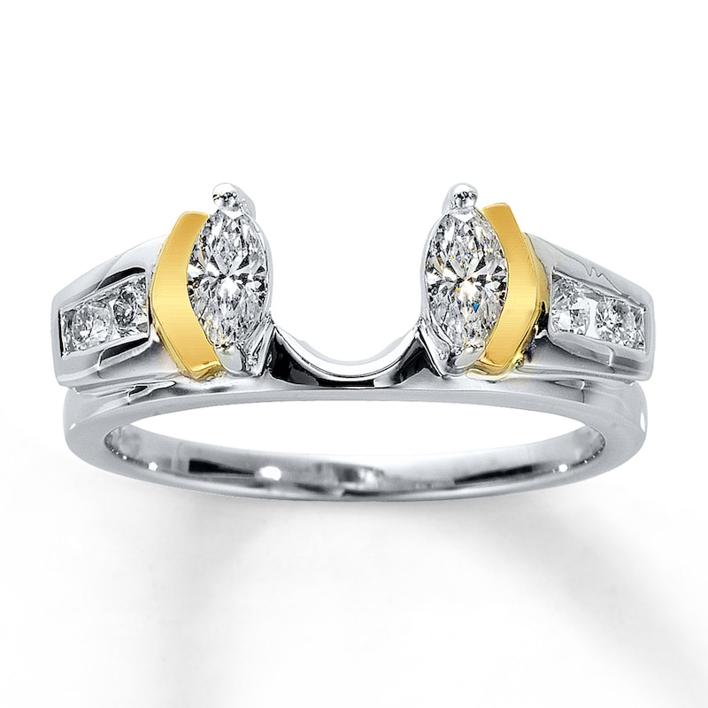 Previously Owned Enhancer 1/2 ct tw Marquise & Round-cut 14K Two-Tone Gold