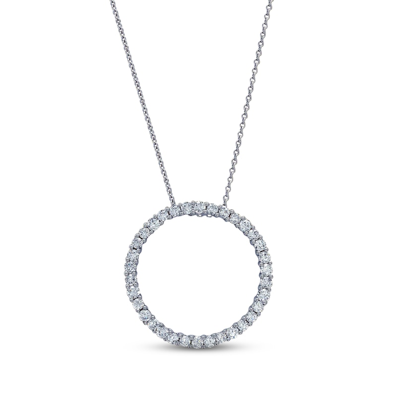 Main Image 1 of Previously Owned Diamond Circle Necklace 1 ct tw 14K White Gold 18"