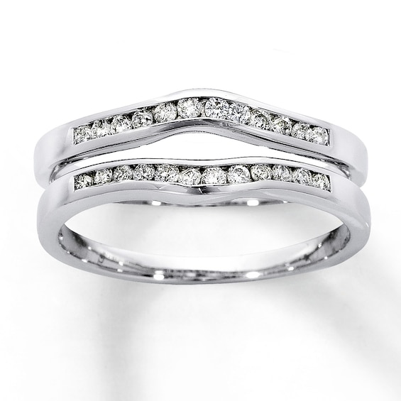 Previously Owned Enhancer 1/4 ct tw Round-cut Diamonds 14K White Gold