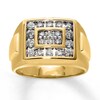 Thumbnail Image 0 of Previously Owned Men's Wedding Band 1 ct tw Round-cut Diamonds 14K Yellow Gold