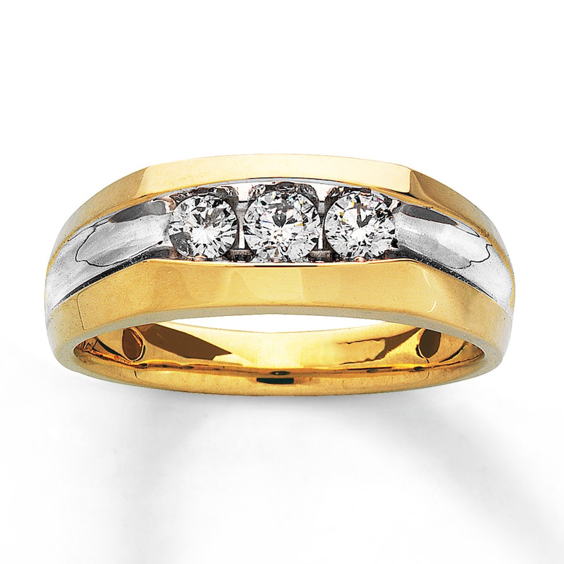 Main Image 1 of Previously Owned Men's Diamond Wedding Band 1/2 ct tw Round-cut 14K Yellow Gold