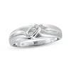 Thumbnail Image 1 of Previously Owned Men's Diamond Wedding Band 1/15 ct tw Round-cut 10K White Gold