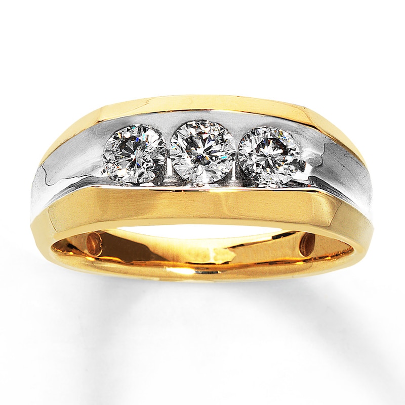 Main Image 1 of Previously Owned Men's Wedding Band 1 ct tw Round-cut Diamonds 14K Yellow Gold