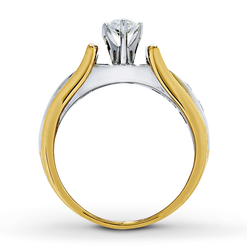 Main Image 2 of Previously Owned Diamond Engagement Ring 1 ct tw Marquise-cut 14K Two-Tone Gold