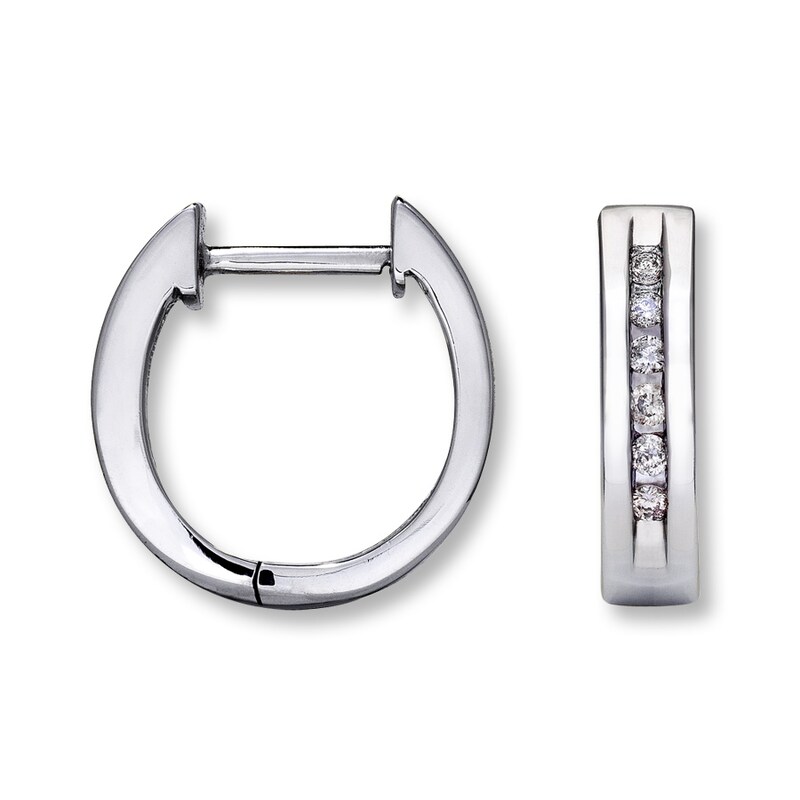 Main Image 1 of Previously Owned Earrings 1/8 ct tw Diamonds 10K White Gold