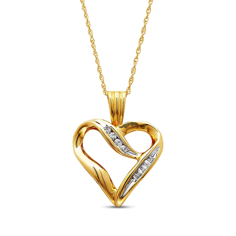Previously Owned Heart Necklace 1/8 ct tw Diamonds 10K Yellow Gold