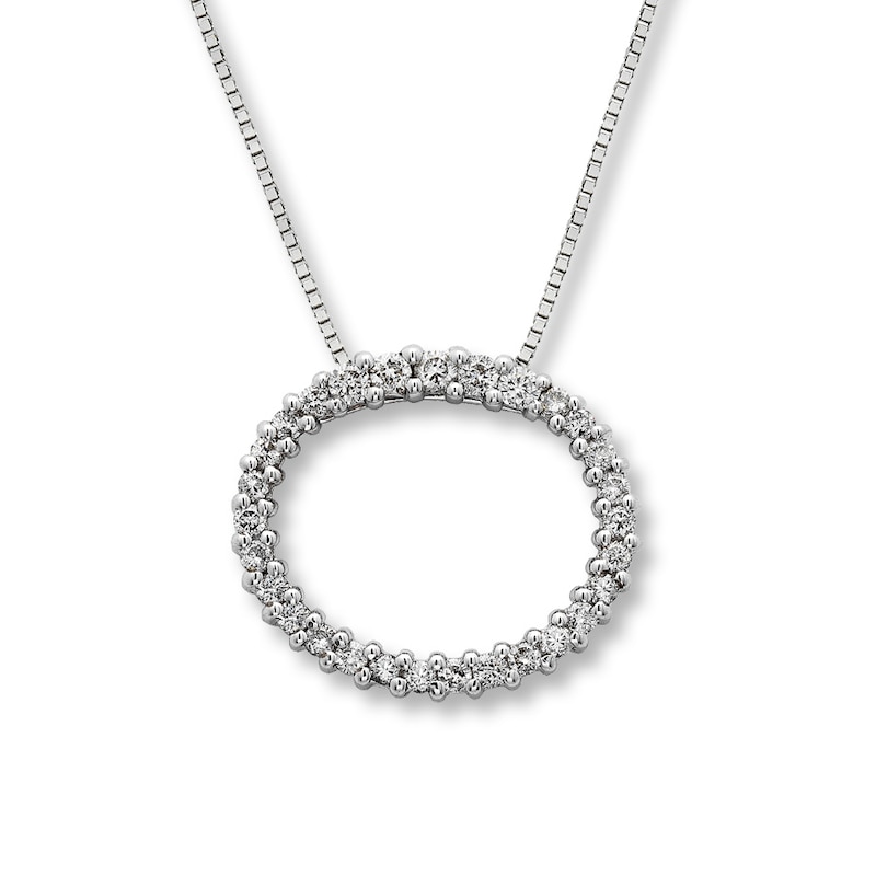 Main Image 1 of Previously Owned Necklace 1/2 ct tw Diamonds 14K White Gold