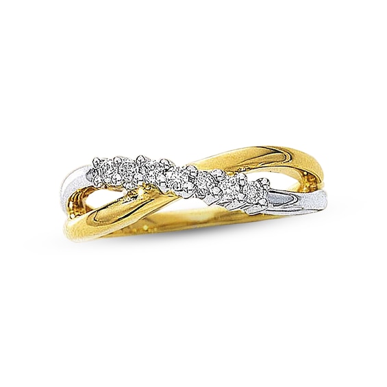 Previously Owned Diamond Anniversary Band 1/6 ct tw Round-cut 10K Two-Tone Gold