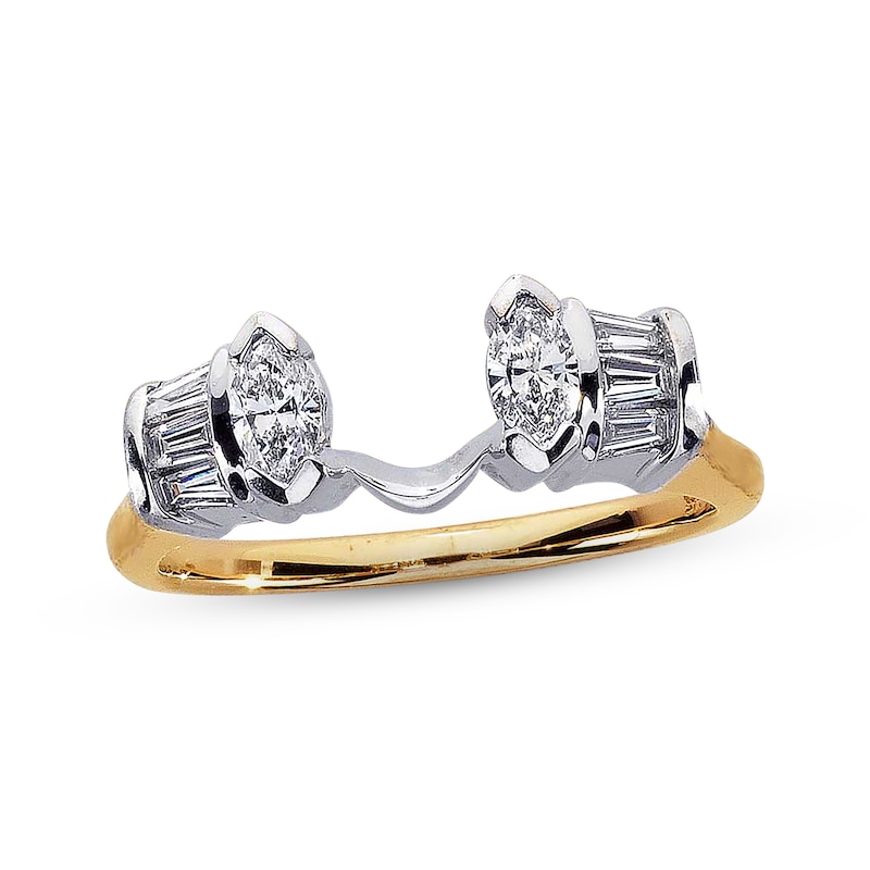 Previously Owned Diamond Enhancer Ring 1/2 ct tw Marquise & Baguette-cut 14K Two-Tone Gold