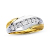 Thumbnail Image 1 of Previously Owned Men's Diamond Wedding Band 1/2 ct tw Round-cut 14K Two-Tone Gold Size 10.25