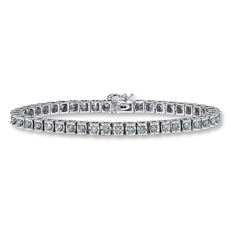 Main Image 1 of Previously Owned Diamond Bracelet 3 ct tw Round-cut 14K White Gold