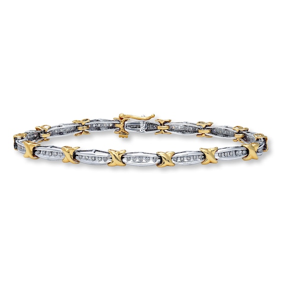 Previously Owned Gold-Kissed Bracelet 1/2 ct tw Diamond 10K Two-Tone Gold