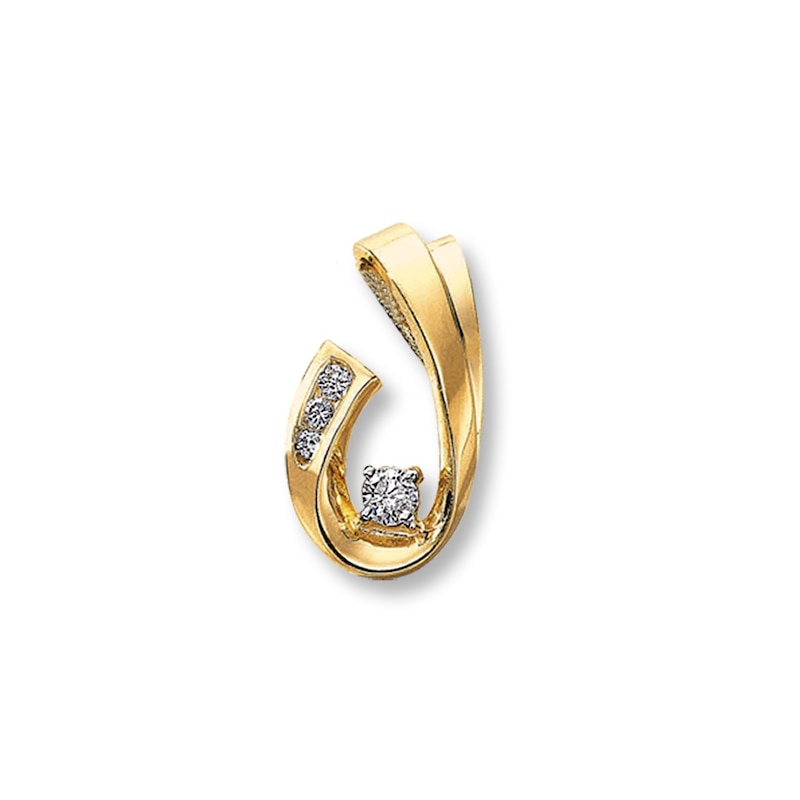 Main Image 1 of Previously Owned Slide 1/4 ct tw Diamonds 14K Yellow Gold