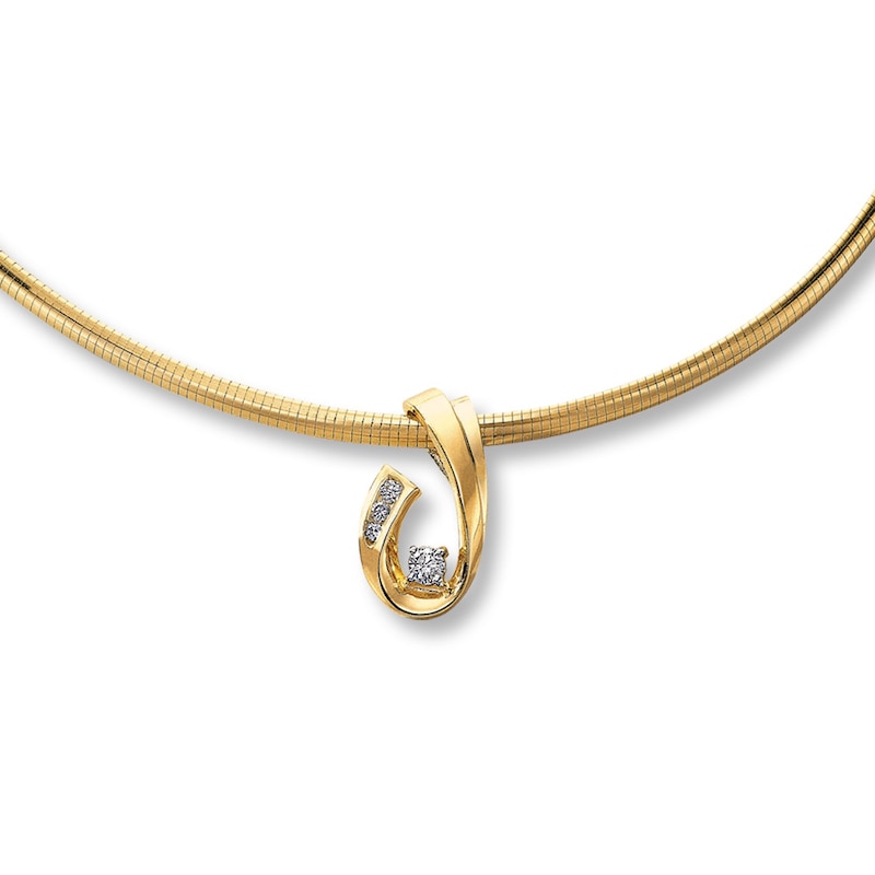 Main Image 2 of Previously Owned Slide 1/4 ct tw Diamonds 14K Yellow Gold