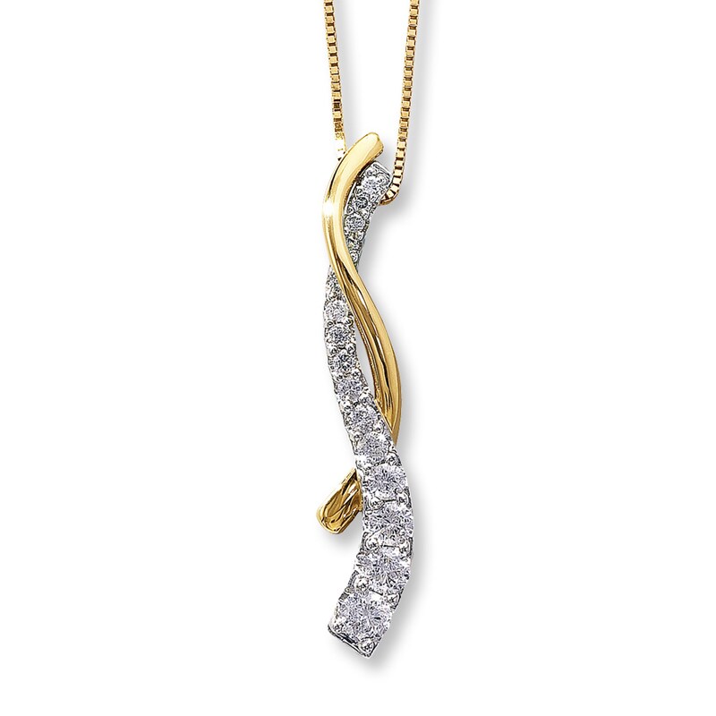 Main Image 1 of Previously Owned Necklace 1/2 ct tw Diamonds 14K Two-Tone Gold