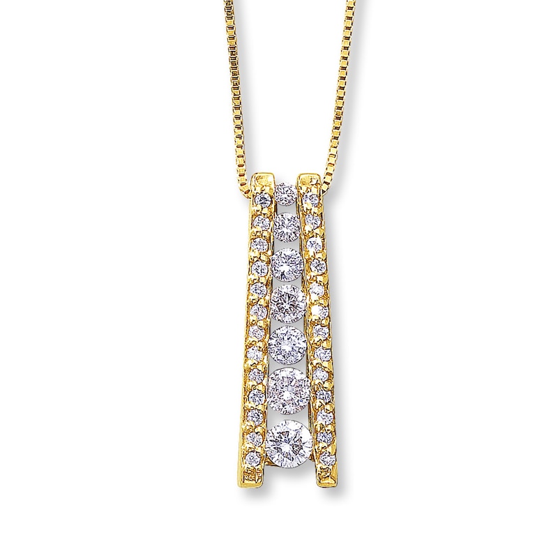 Main Image 1 of Previously Owned Necklace 1/2 ct tw Diamonds 14K Yellow Gold 18"