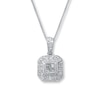 Thumbnail Image 0 of Previously Owned Necklace 1/4 ct tw Diamonds 10K White Gold 18"