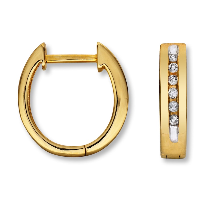 Main Image 1 of Previously Owned Earrings 1/8 ct tw Diamonds 10K Yellow Gold