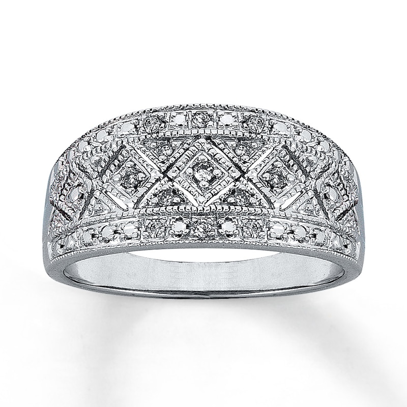 Main Image 1 of Previously Owned Ring 1/10 ct tw Diamonds 10K White Gold