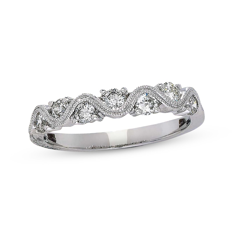 Main Image 1 of Previously Owned Anniversary Ring 1/2 ct tw Round-cut Diamonds 14K White Gold