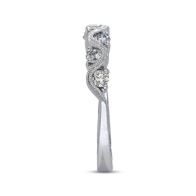 Main Image 3 of Previously Owned Anniversary Ring 1/2 ct tw Round-cut Diamonds 14K White Gold