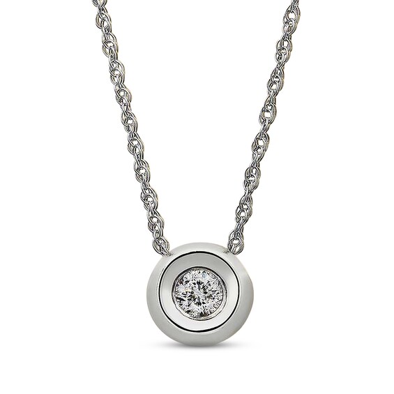 Previously Owned Diamond Necklace 1/10 ct tw Round-cut 14K White Gold 18"