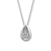 Thumbnail Image 0 of Previously Owned Necklace 1/4 ct Diamond 14K White Gold