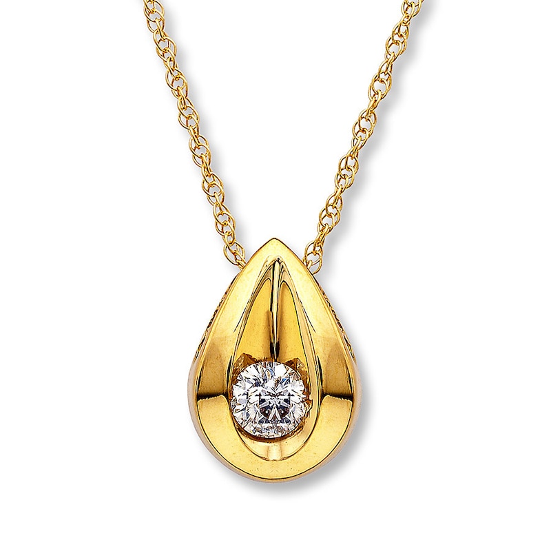 Main Image 1 of Previously Owned Necklace 1/8 ct Diamond 14K Yellow Gold