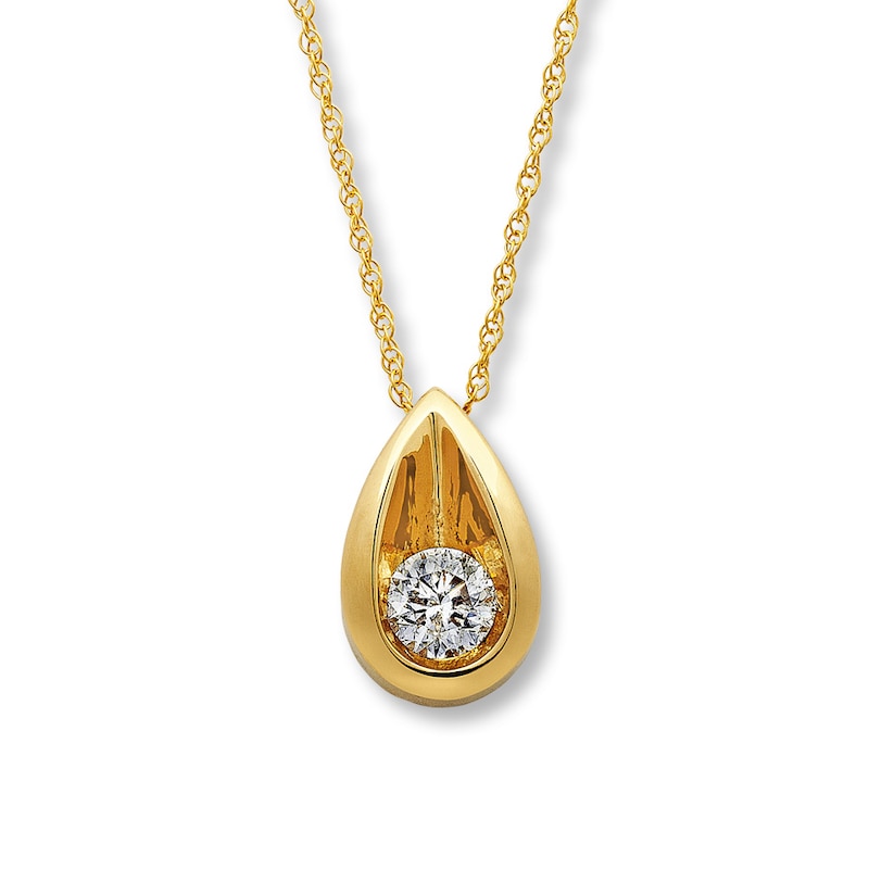 Main Image 1 of Previously Owned Necklace 1/4 ct Diamond 14K Yellow Gold