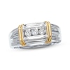 Thumbnail Image 1 of Previously Owned Men's Diamond Wedding Band 1/3 ct tw Round-cut 14K Two-Tone Gold Size 10.25