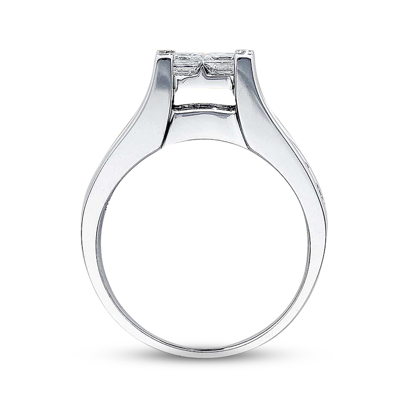 Main Image 2 of Previously Owned Multi-Diamond Engagement Ring 2 ct tw Princess & Round-cut 14K White Gold