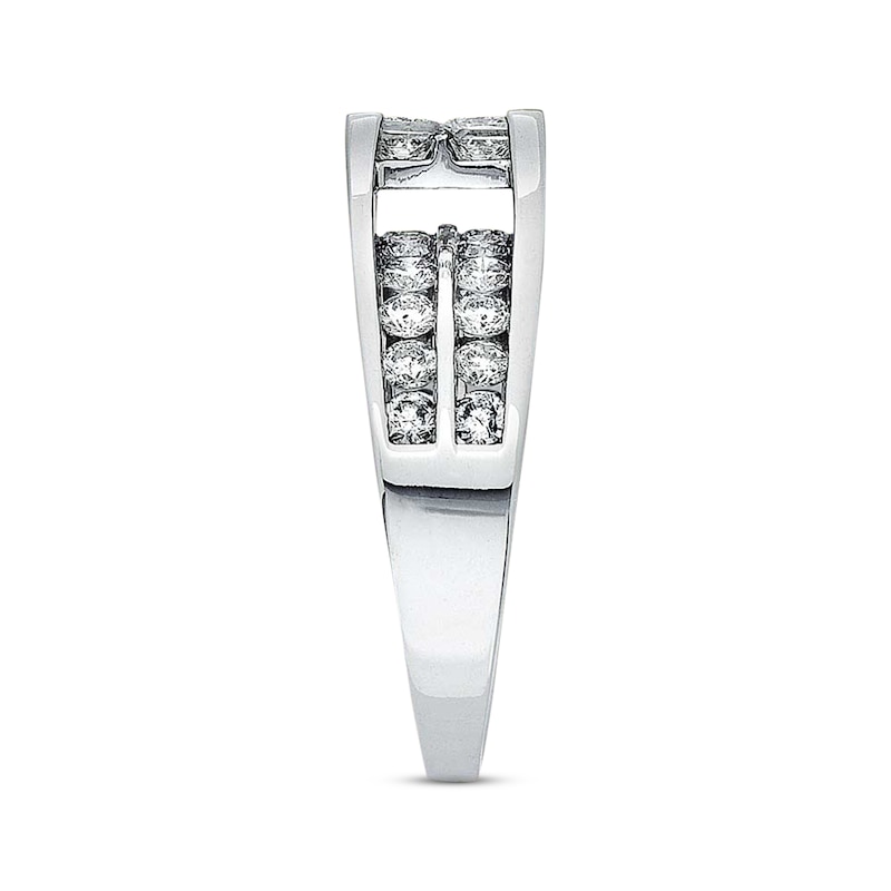 Main Image 3 of Previously Owned Multi-Diamond Engagement Ring 2 ct tw Princess & Round-cut 14K White Gold