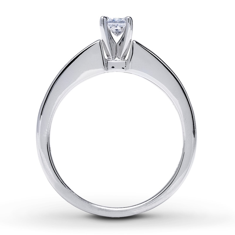 Main Image 2 of Previously Owned Engagement Ring 5/8 ct tw Princess-cut Diamonds 14K White Gold