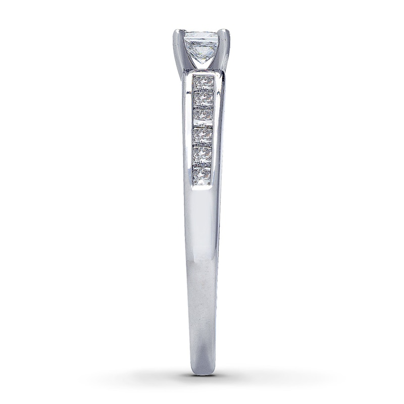 Main Image 3 of Previously Owned Engagement Ring 5/8 ct tw Princess-cut Diamonds 14K White Gold