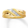 Thumbnail Image 0 of Previously Owned Men's Wedding Band 1/8 ct tw Round-cut Diamonds 10K Yellow Gold - Size 10.25