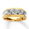 Thumbnail Image 1 of Previously Owned Men's Diamond Wedding Band 1-1/2 ct tw Round-cut 14K Yellow Gold