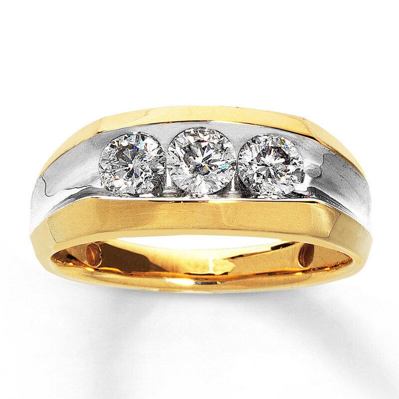 Main Image 1 of Previously Owned Men's Diamond Wedding Band 1-1/2 ct tw Round-cut 14K Yellow Gold