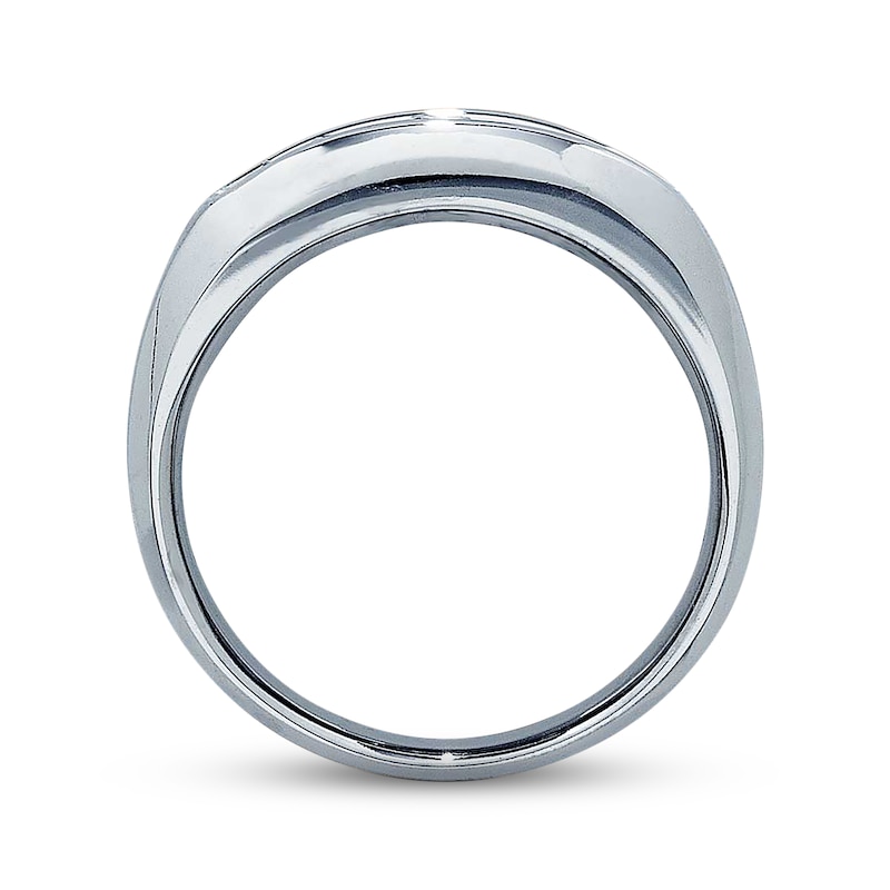 Main Image 2 of Previously Owned Men's Diamond Wedding Band 1 ct tw Round-cut 14K White Gold