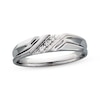 Thumbnail Image 1 of Previously Owned Men's Diamond Wedding Band 1/20 ct tw Round-cut 10K White Gold