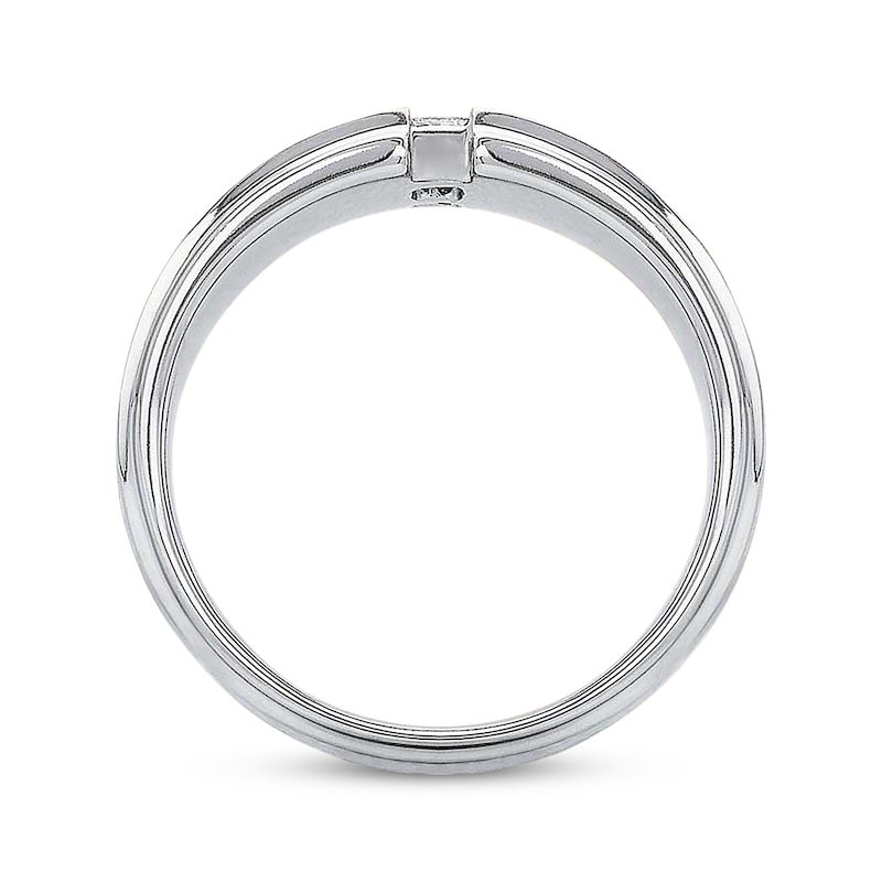 Main Image 3 of Previously Owned Men's Diamond Ring 1/4 ct tw Square-cut 14K White Gold